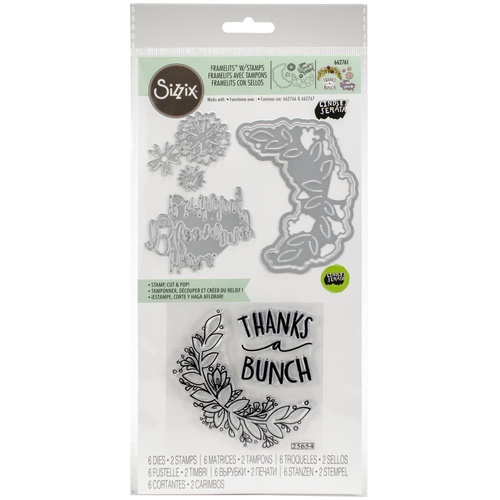 Sizzix Framelits Die & Stamp Set Thanks a Bunch #2