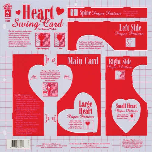 Hot Off The Press Template Heart Swing Card 