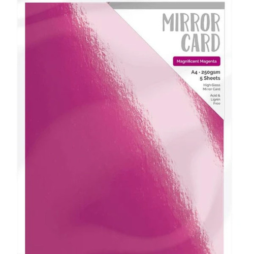 Craft Perfect Magnificent Magenta A4 High Gloss Mirror Cardstock