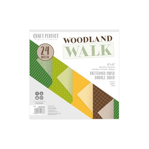Craft Perfect Woodland Walk 6" Luxury Embossed Cardstock Pad
