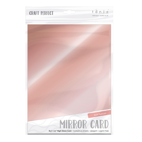 Craft Perfect Rose Platinum A4 High Gloss Mirror Cardstock