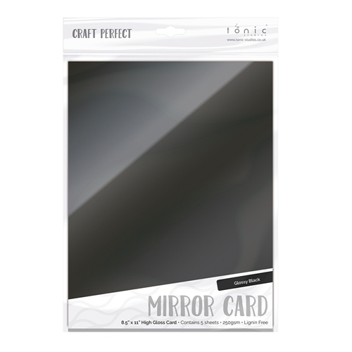 Craft Perfect Glossy Black A4 High Gloss Mirror Cardstock