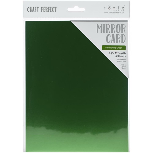 Craft Perfect Cardstock - Flourishing Green Satin Mirror 