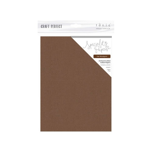 Craft Perfect Oak Woodgrain A4 Hand Crafted Cotton Paper