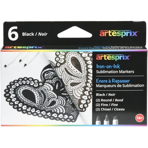 Artesprix Iron-On-Ink Black Sublimation Markers