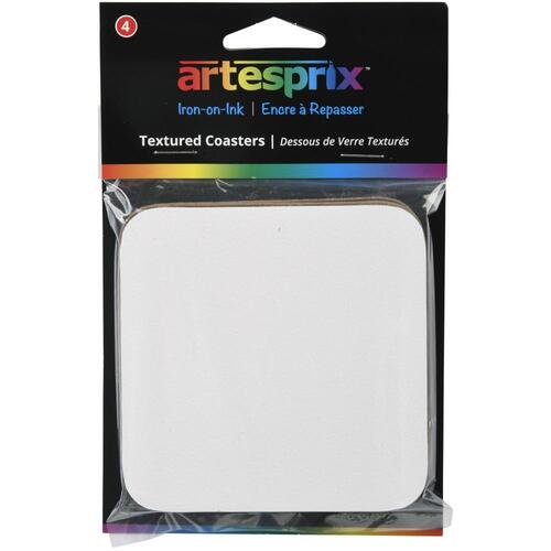 Artesprix Iron-On-Ink White Plastic Textured Square Coaster