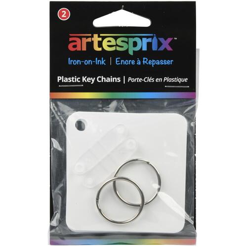 Artesprix Iron-On-Ink White Plastic Key Chain