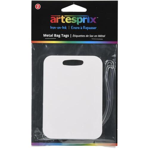 Artesprix Iron-On-Ink White Metal Bag Tag