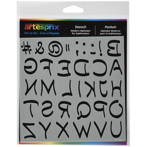 Artesprix Iron-On-Ink Modern Alphabet Stencil