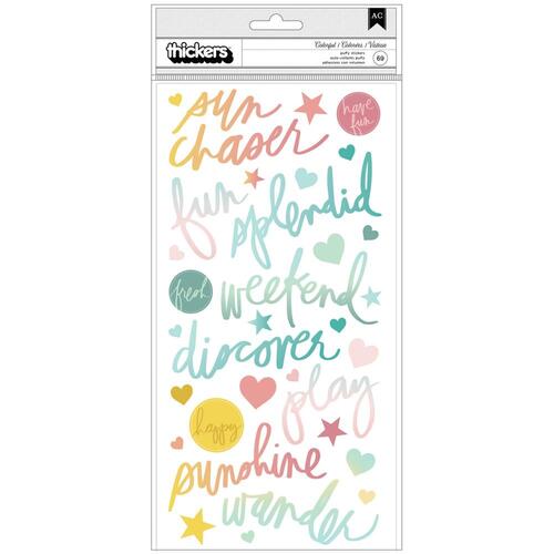 Heidi Swapp Sun Chaser Colorful Phrase Puffy Thickers Stickers