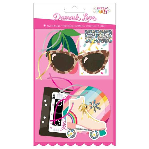 Damask Love Life's a Party Layered Tags Cardstock Die-Cuts