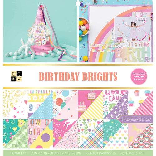 DCWV Birthday Brights 12" Cardstock Stack