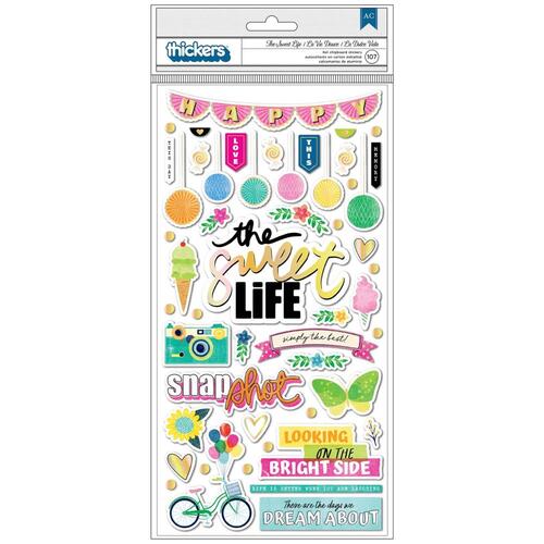 Vicki Boutin Sweet Rush The Sweet Life Foil Chipboard Stickers