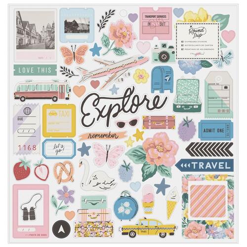 Maggie Holmes Round Trip Icons & Phrase Chipboard Stickers