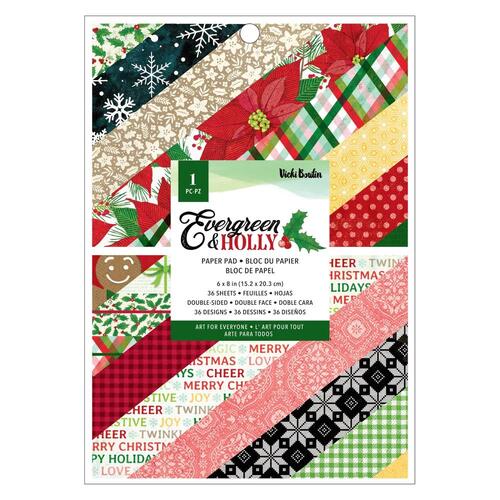 Vicki Boutin Evergreen & Holly 6x8" Paper Pad