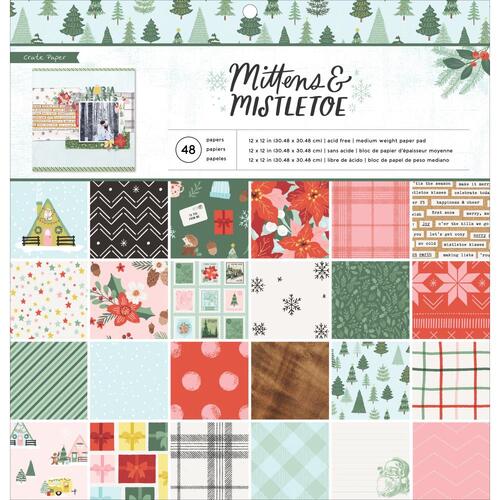 Crate Paper Mittens & Mistletoe 12" Paper Pad