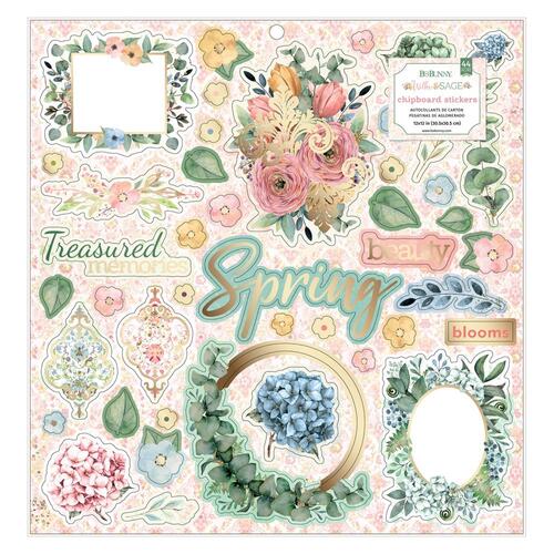 BoBunny Willow & Sage Chipboard Stickers