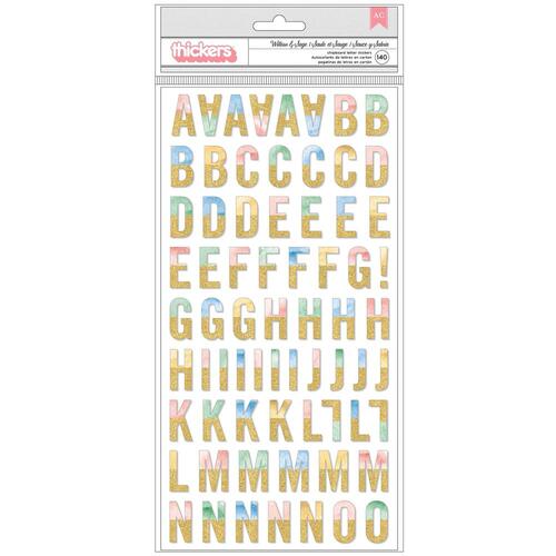 BoBunny Willow & Sage Alphabet Chipboard Thickers Stickers