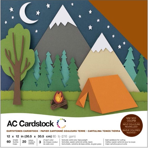 American Crafts 12x12" Cardstock Pack Earthtones