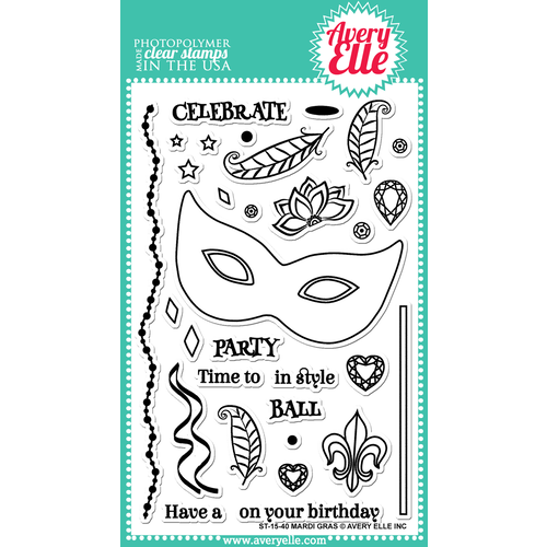 Avery Elle Clear Stamp Mardi Gras 