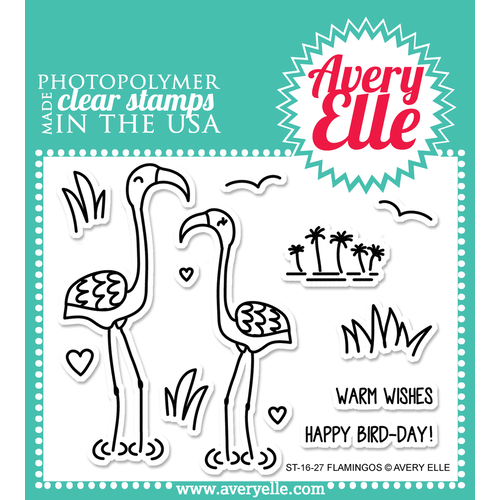 Avery Elle Clear Stamp Flamingos 