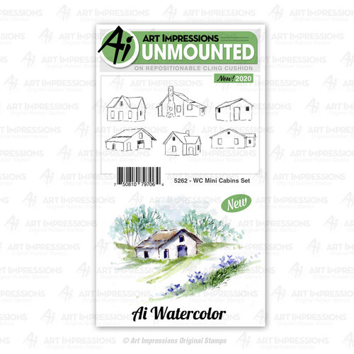 Art Impressions Watercolours Mini Cabins Stamp Set