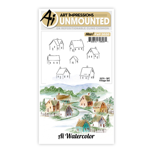 Art Impressions Watercolours Village Stamp Set