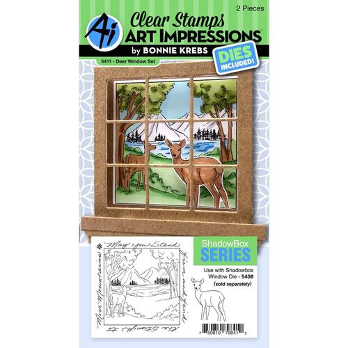 Art Impressions Deer Window Stamp & Die Set