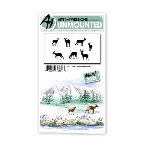 Art Impressions Watercolours Silhouette Deer Stamp