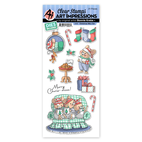 Art Impressions Christmas Mice Stamp & Die Set