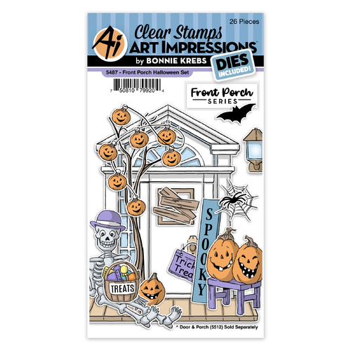 Art Impressions Halloween Front Porch Stamp & Die Set