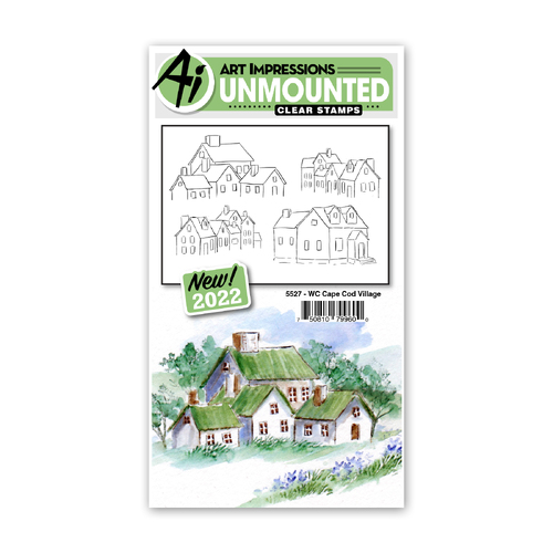 Art Impressions Watercolours Cape Cod Village Stamp