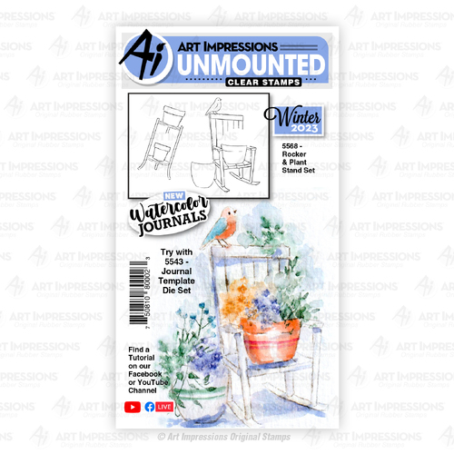 Art Impressions Rocker & Plant Stand Stamp Set