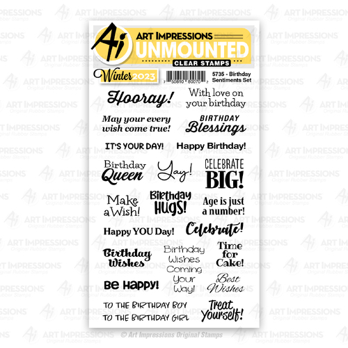 Art Impressions Birthday Sentiment Stamp Set