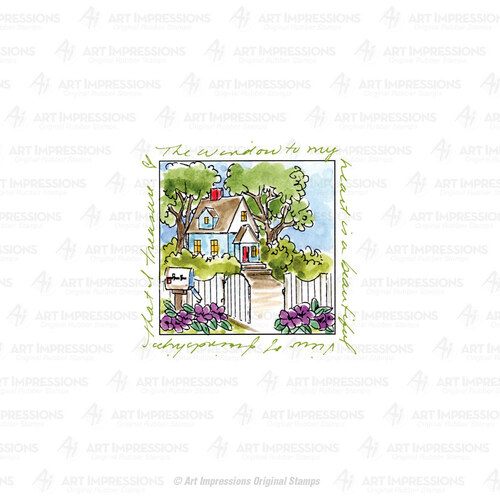 Art Impressions Cottage Windows to the World Stamp