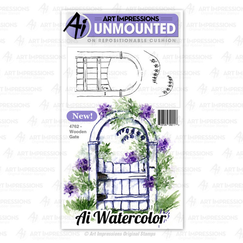 Art Impressions Watercolours Cling Stamp Wooden Gate