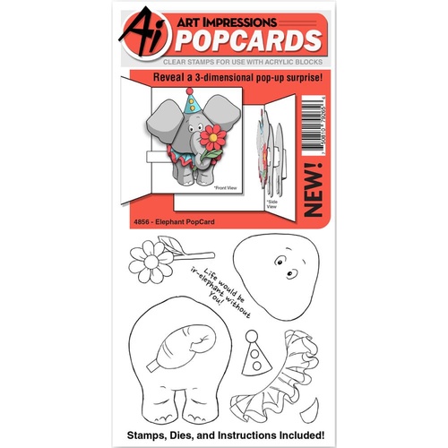Art Impressions PopCard Stamp & Die Set Elephant