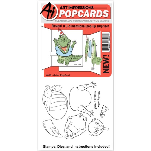 Art Impressions PopCard Stamp & Die Set Gator