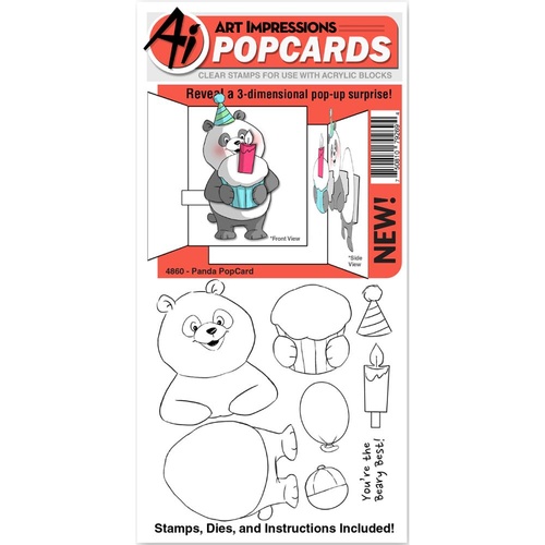 Art Impressions PopCard Stamp & Die Set Panda