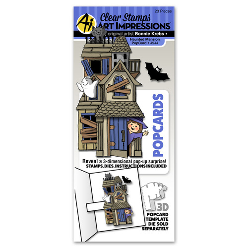 Art Impressions PopCard Stamp & Die Set Haunted Mansion 