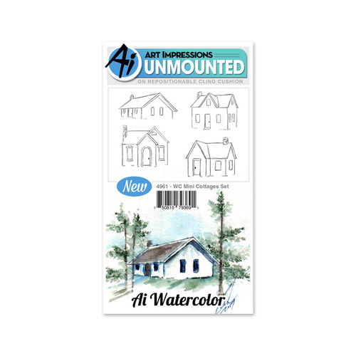 Art Impressions Watercolours Stamp Set Mini Cottages 