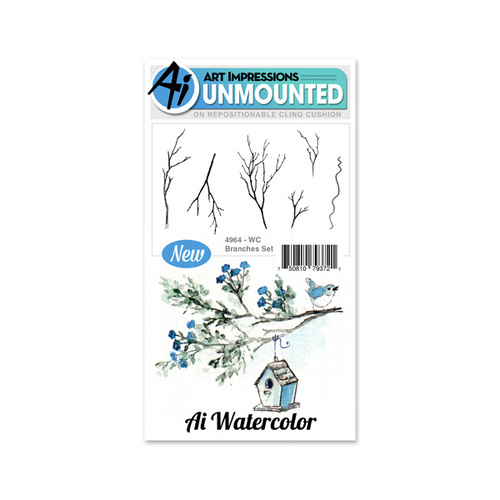 Art Impressions Watercolours Stamp Set Branches 