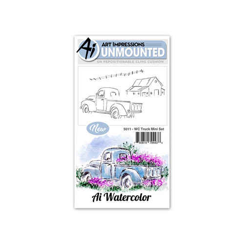 Art Impressions Watercolours Stamp Set Mini Truck 