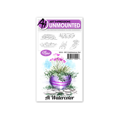 Art Impressions Watercolours Stamp Set Cobblestone 