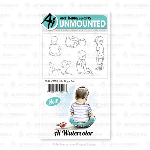 Art Impressions Watercolours Cling Stamp Little Boys
