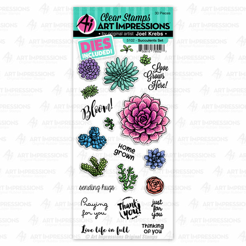 Art Impressions Florals Stamp & Die Set Succulents