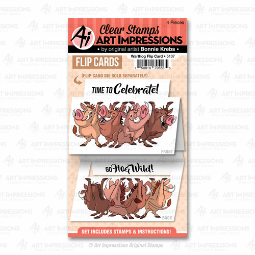 Art Impressions Flip Card Stamp Warthog
