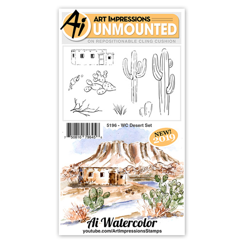 Art Impressions Watercolours Stamp Desert