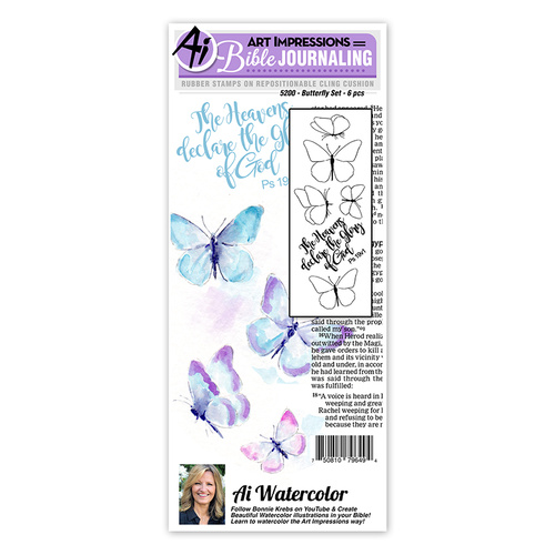 Art Impressions Watercolours Bible Journaling Stamp Butterfly
