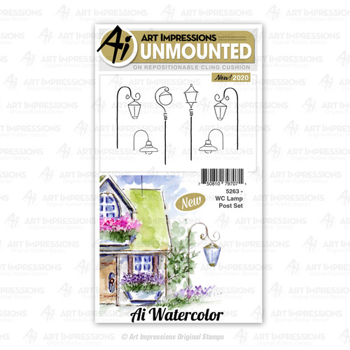 Art Impressions Watercolours Stamp Lamp Post Set